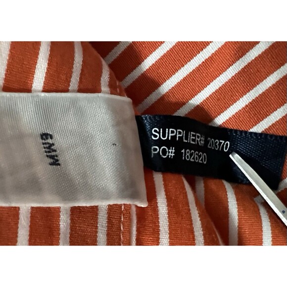 Vintage Ralph Lauren Button Shirt Mens XL Striped Orange White Custom Fit 80s - Picture 9 of 11